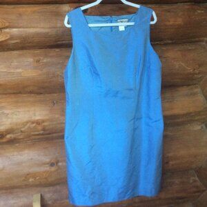 Coldwater Creek Blue Silk Shift Dress Jacket Set Size 16